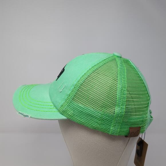 Idaho Strapback Mesh Back Trucker Hat Green One Size C.C Pony Caps W/Tags - Picture 3 of 11